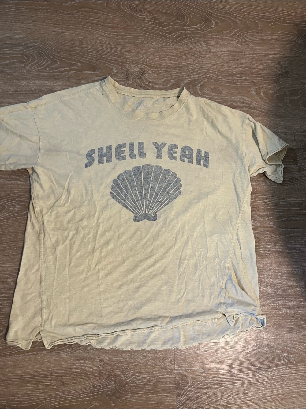 aerie Light Yellow 'Shell Yeah' Graphic Crew Tee